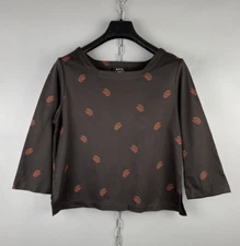 APC Paris Womens Cotton Printed Half Sleeve Casual Top Shirt Size S