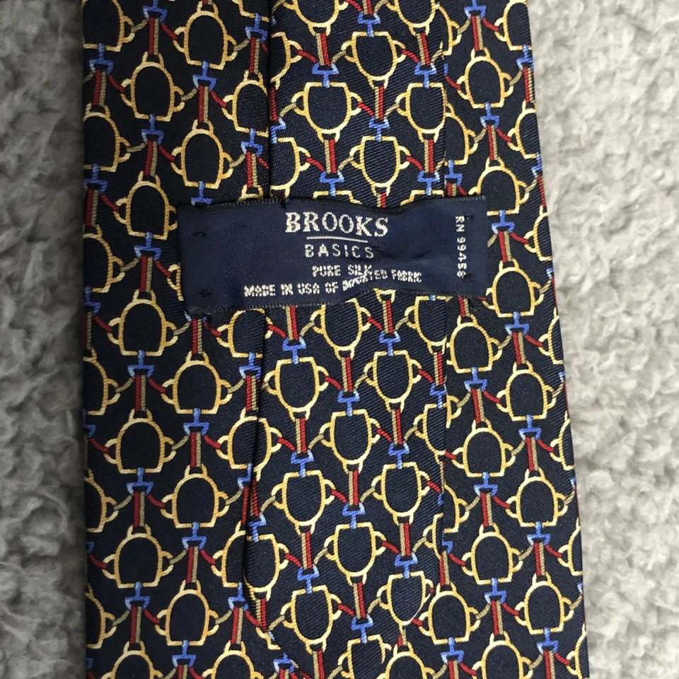Corbata geométrica Brooks Basics 58" pura seda multicolor Foto 4 de 4