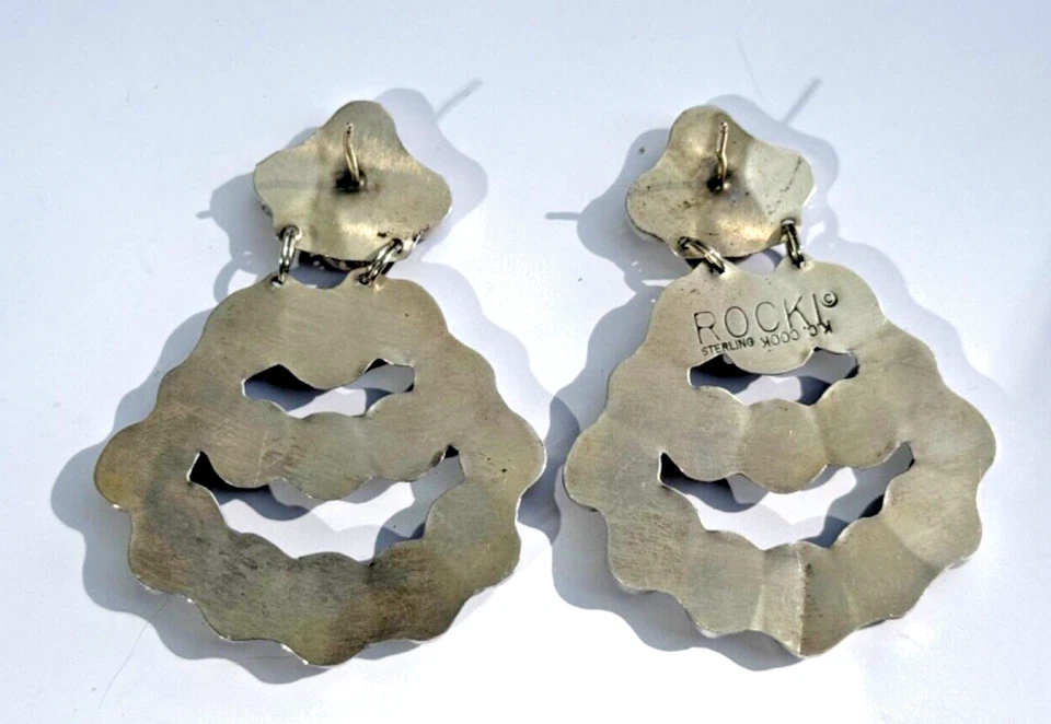 Pendientes Rocki Gorman KC Cook CANDELABRO GRANDE Turquesa Púrpura Foto 3 de 3