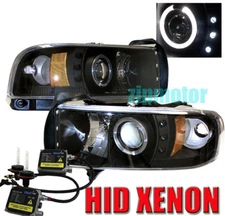 FOR 94-01 RAM HALO LED PROJECTOR HEADLIGHT+HID 6K LAMP BLACK 95 96 97 98 99 00