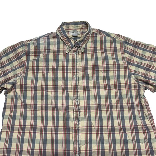 Vintage Ralph Lauren Jeans Shirt Mens XL Khaki Plaid Button Up Y2K Short Sleeve - Picture 2 of 7