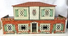 LARGE ORIGINAL MARX TIN DOLL PLAYHOUSE,TWO STORY,VINTAGE,GARAGE DOOR,PROP,GIFT:)