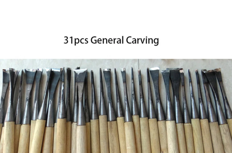 Hand Wood Carving Tools 31pcs Detail 31pcs General Chisel Made Ground By Hand - Image 4 of 4