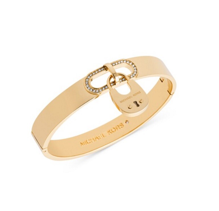 New 100% Michael Kors Brand Gold Pave Crystals Padlock charm