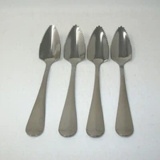 4 Vintage ENJOY GRAPEFRUIT Stainless Steel Serrated Edge Citrus Fruit Spoons
