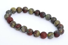 8MM Matte Dragon Blood Jasper Bracelet Grade AAA Natural Round Beads 7"