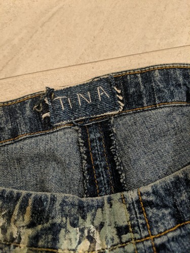 TINA Hand Painted Swarovski Crystal Embellished Low Waist Jeans Tie Side Sz 6-8 - Bild 8 von 9
