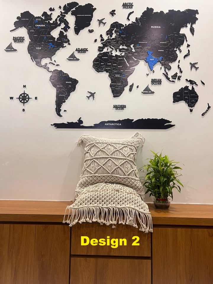 Funda Cojín Almohada Macramé Aamivi Boho Almohada Tejido Diseño Premium Foto 3 de 4