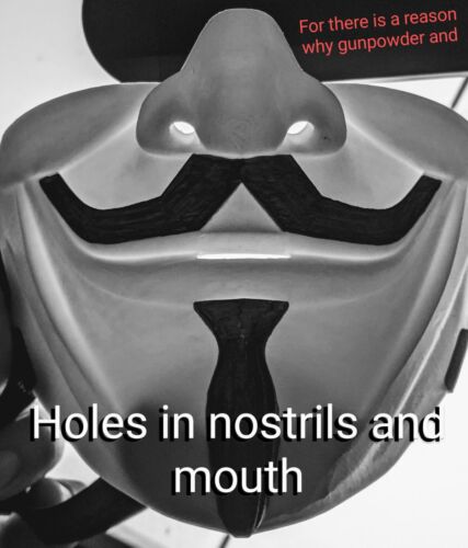 Hard Plastic Half Mask, Revolution, V for Vendetta, Guy Fawkes, Anonymous, Etc. - Picture 3 of 5