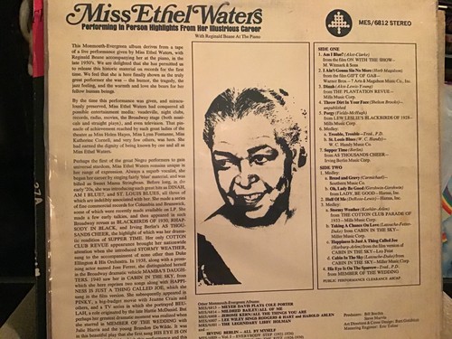 ETHEL WATERS HIGHLIGHTS FROM HER ILLUSTRIOUS CAREER LP. 6812. - Picture 3 of 9