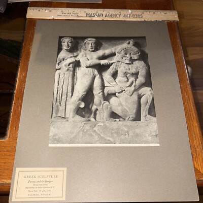 Vintage Perseus & the Gorgon Metope From Selinus Mounted Greek Photo Palermo