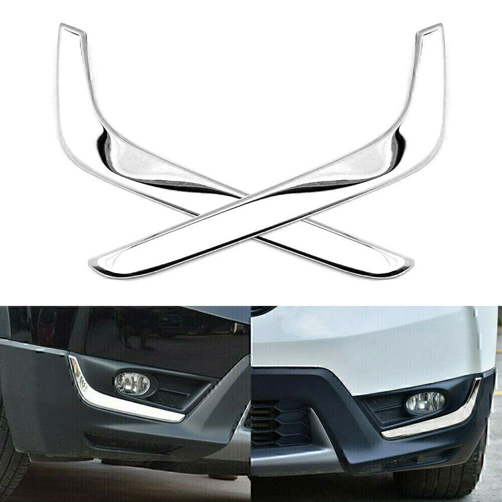 Chrome Front Fog Light Lower Cover Eyelid Trim for Honda CR-V CRV 2017 2018 2019