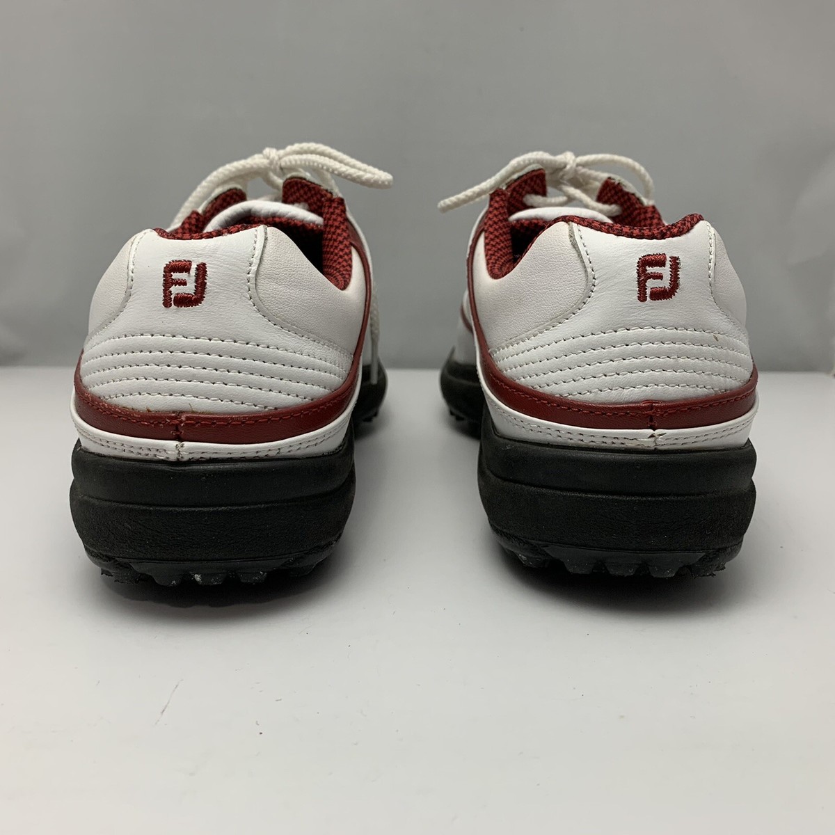 FootJoy Womens Golf Shoes 98322 White Red Soft Cleats 