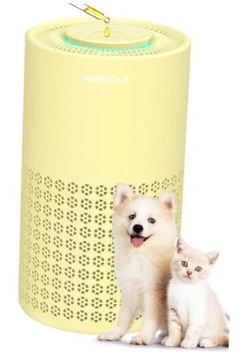 Air Purifier for Bedroom with HEPA Fet Filters, AIRROMI Yellow Air Purifiers