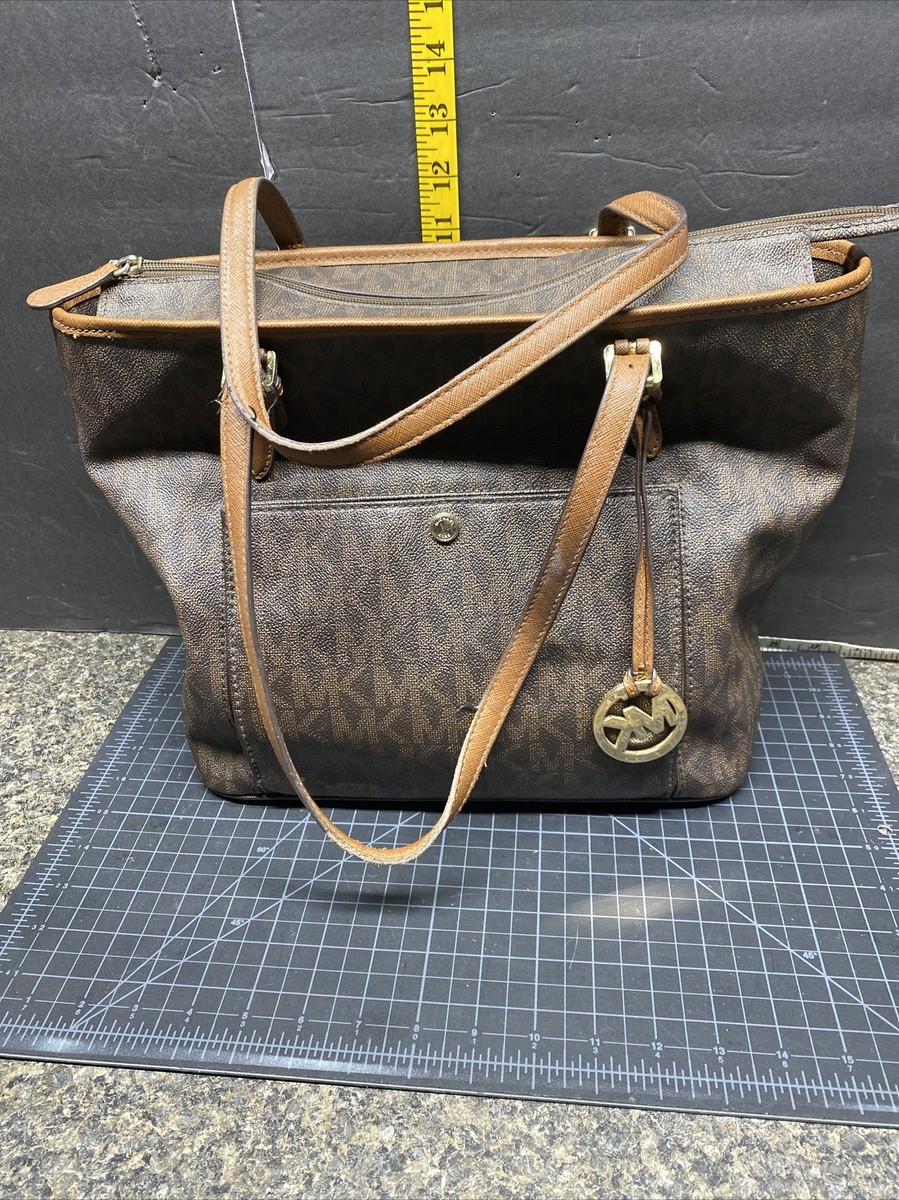 Michael Kors Logo Leather Tote Hand Bag Purse