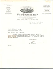 VINTAGE COMEMRCIAL LETTER / BULL INSULAR LINE / MAYAGUEZ PUERTO RICO 1950 #3