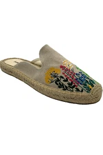 Soludos Embroidered Slip-On Mules Sand