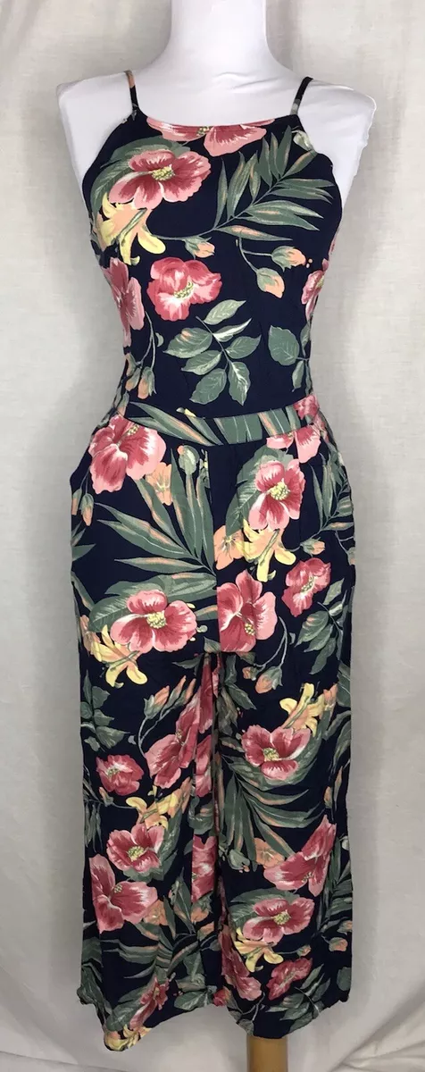 Tropical Floral Print Tube Jumpsuit Sexy Shoulder Wide Leg - Temu