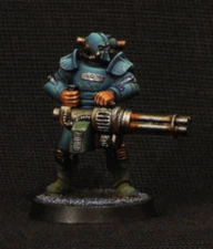 Post Apoc Power-armour miniature 28 mm for cyberpunk wargames