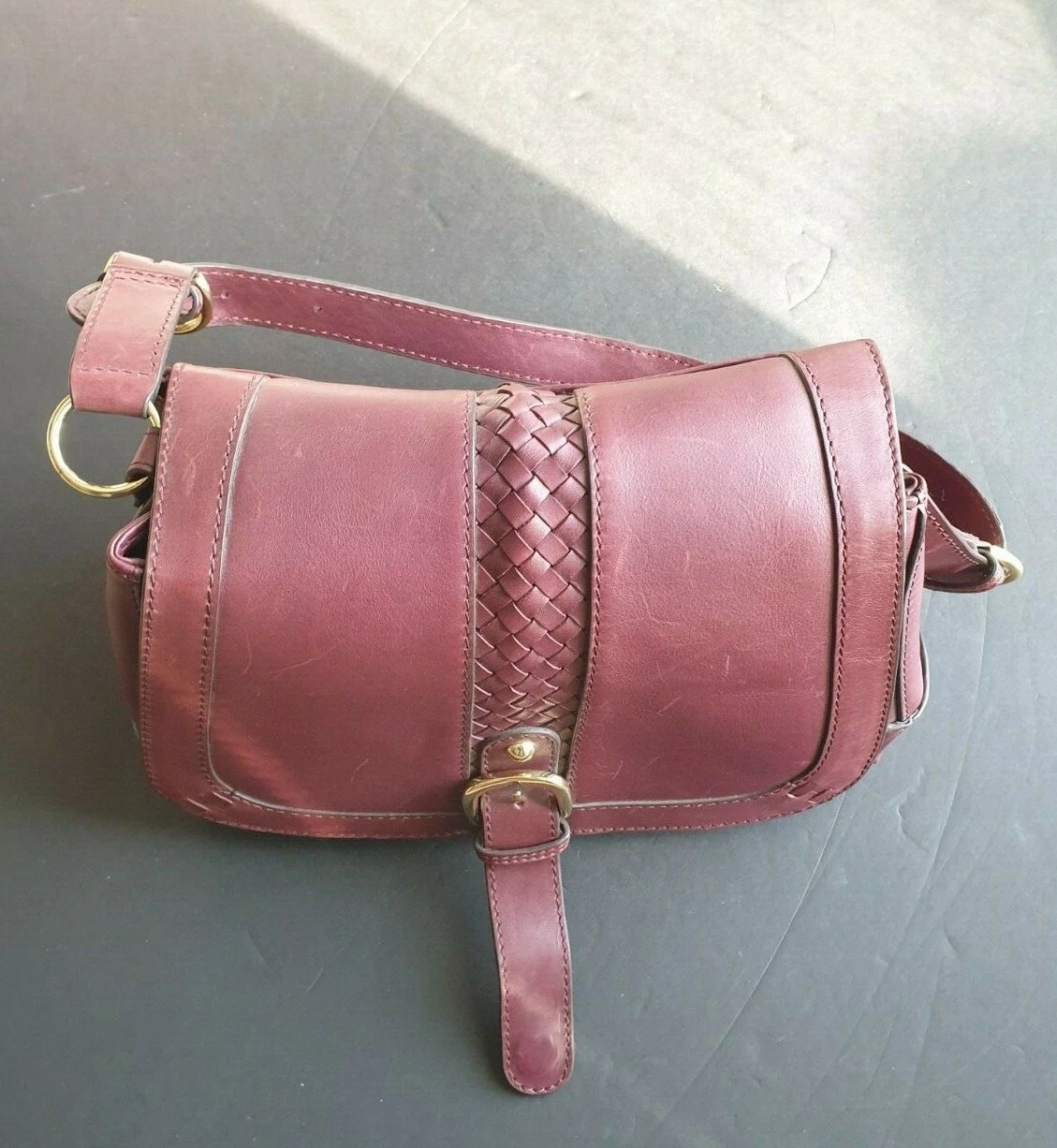 LL BEAN BOAT AND TOTE Borsa a tracolla LL Bean Firma Bordegna in pelle bordeaux