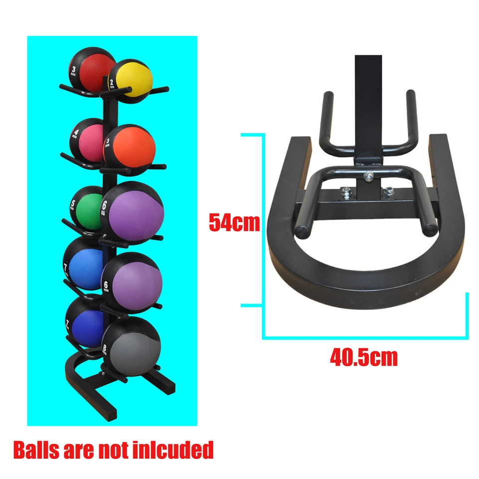 2kg - 8kg Rubber Medicine Ball Set / Gym Fitness Exercise Ball With Storage Rack - image 4 of 4