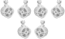  6 Rockville RWB70W White 6.5" 250w Marine Wakeboard 360  Swivel Tower Speakers
