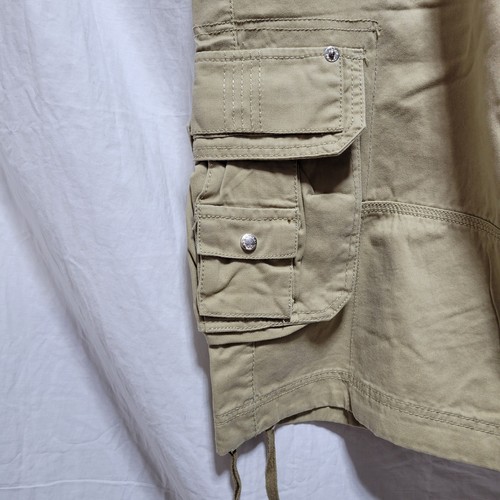 COOGI Cargo Shorts Men 36x13 Beige Khaki Baggy Embroidered Logo Kangaroo Y2K - Picture 3 of 5