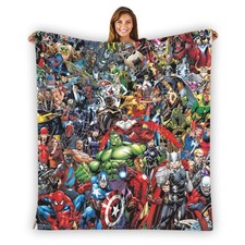 Marvel Comics Superhero Stripe Warm Single-Side Printing Flannel Fleece Blanket