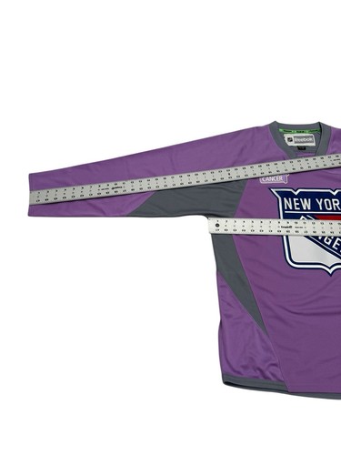 New York Rangers Hockey Fights Cancer Practice Jersey Reebok NHL Men’s L Purple - Bild 11 von 11