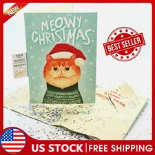 Endless Meowy Christmas With Glitter Endless Meow Christmas Voice Greeting Card