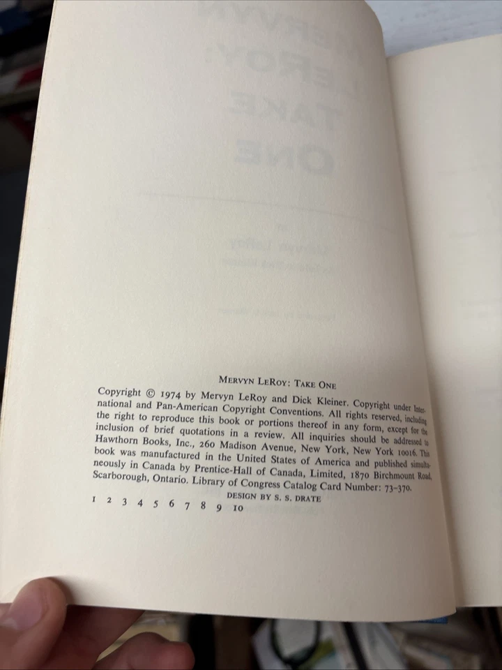 Mervyn LeRoy: Take One, Signed, 1st Edition, DJ, Hardcover (1974) - Image 4 of 4