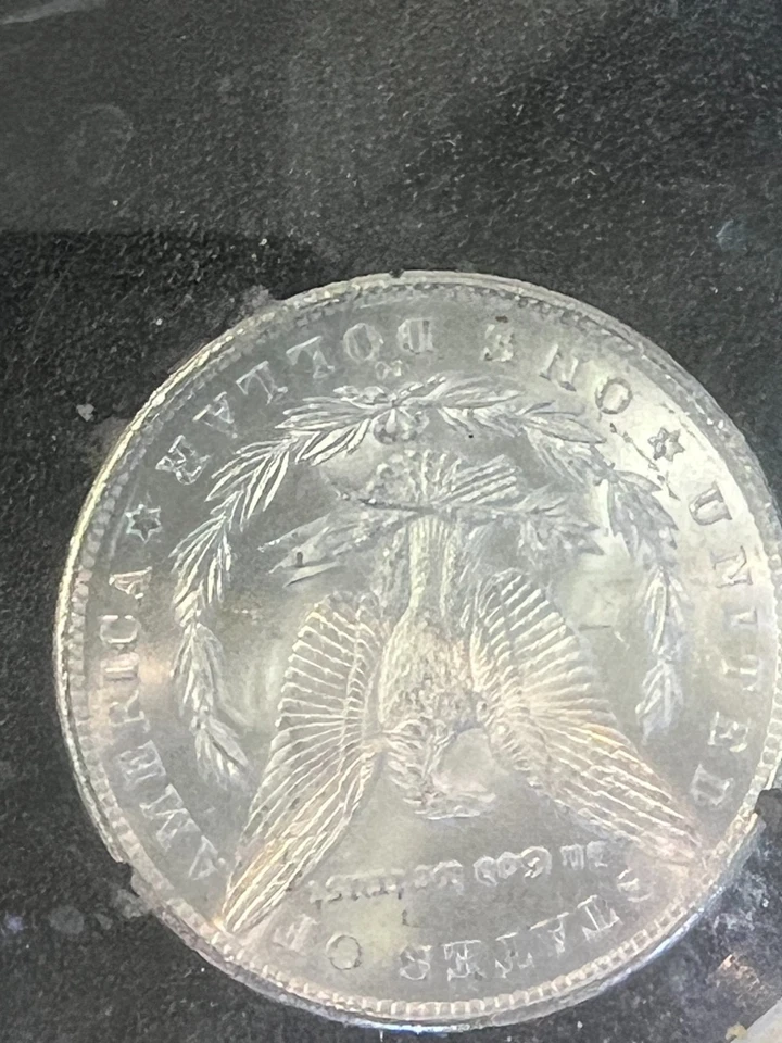 Dólar de plata Morgan 1883-CC GSA sin circular, bonito blanco, plata fina 0,90 Foto 2 de 4
