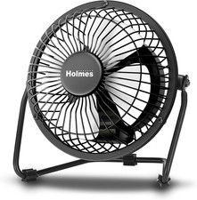 HOLMES 4" Mini High-Velocity Personal Desk Fan, 4 Blades, 4 Inch, Black