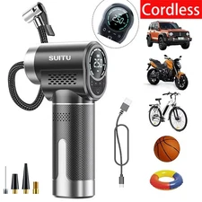 150 PSI Air Compressor Tire Inflator Fits Car Moto Bike Tires Air Pump Cordless