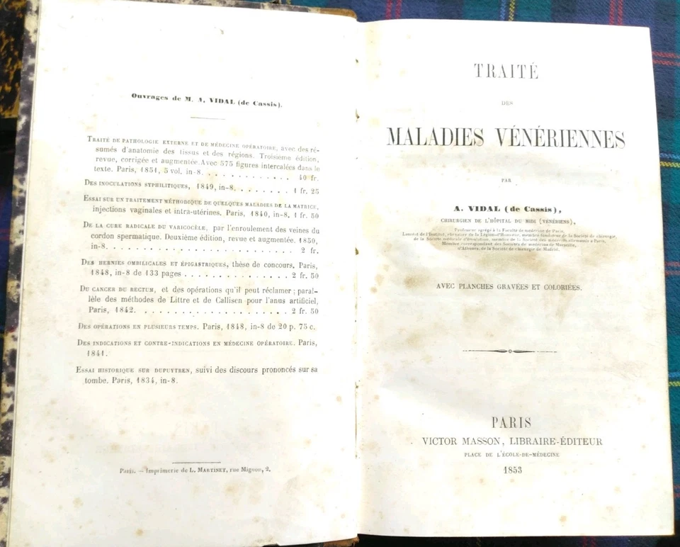 Livre Rare Ancien Traité Des Maladies Vénériennes A.Vidal 1853 . Paris - Photo 4/4
