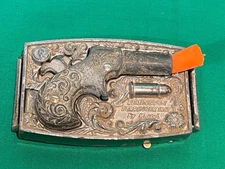 Mattel 1959 Remington Derringer Belt Buckle Cap Gun Pistol Toy #2