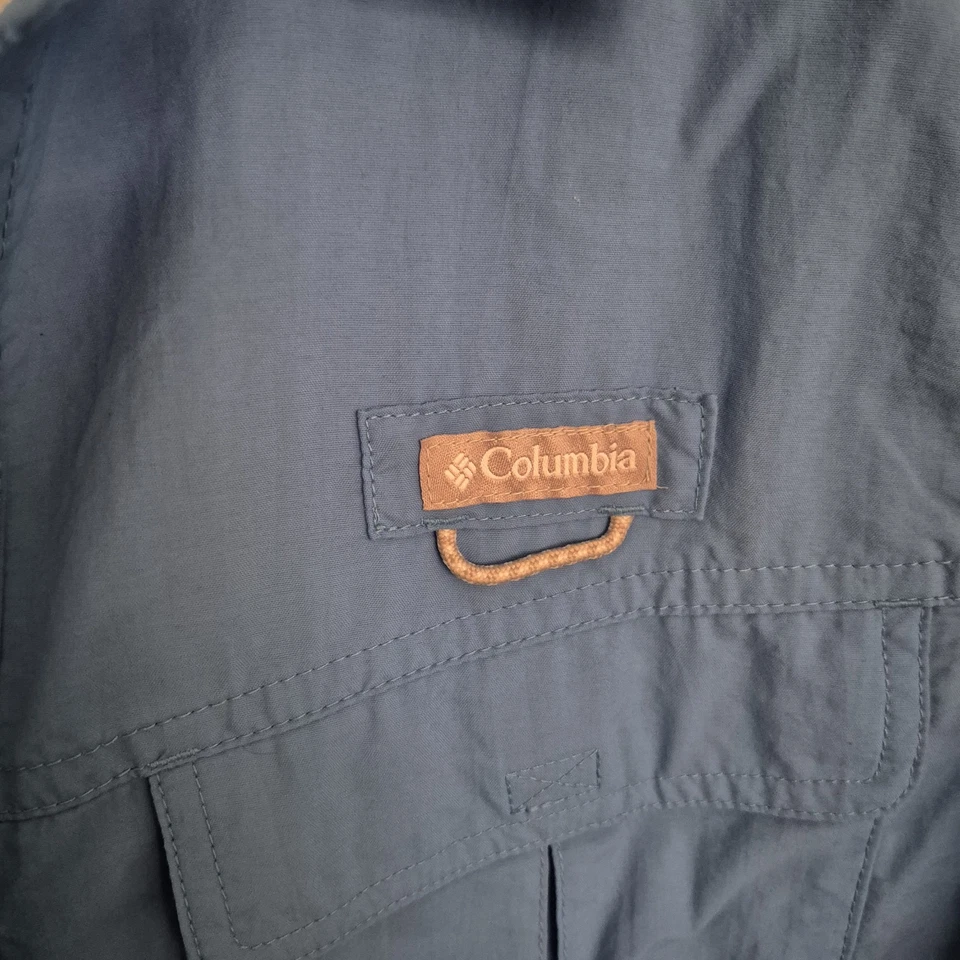 Columbia PFG Women’s Large Blue Vented Fishing Shirt Snap Front Mesh Lining - Image 4 of 4