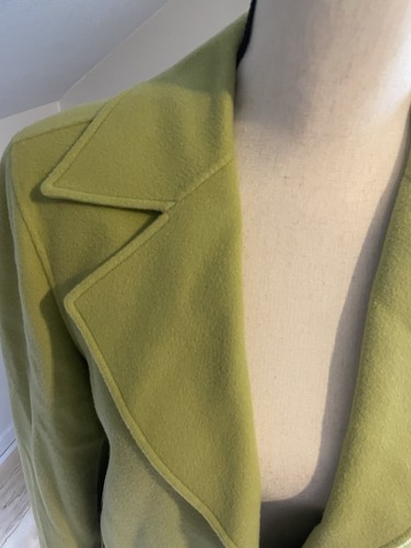 Vintage Talbots 100% Wool Open Blazer Size 14 Moss Green Unlined Old Money - Picture 4 of 7