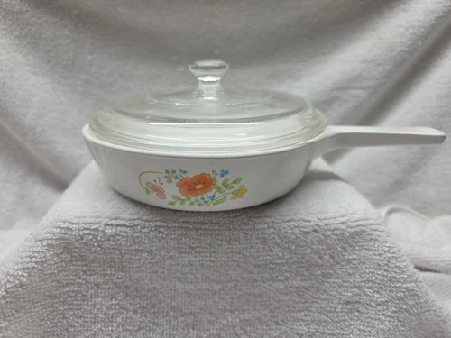 Corning Ware Wildflower Saucepan W/Pyrex Lid 1 Pint P-81-B USA VINTAGE EUC