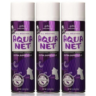 Aqua Net Professional Aerosol HairSpray Extra Super Hold Unscented 11oz (3 Pk)