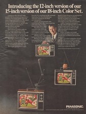 1968 Panasonic Vintage Print Ad Early Color TV Portable Electronics Retro Decor