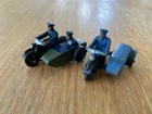 Vintage Dinky Toys 42b Police Motorcycle and Sidecar & 43b RAC Patrol 1935-40