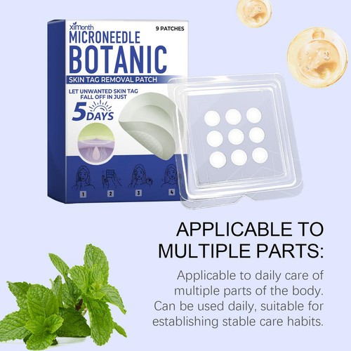 2X Parche removedor de etiquetas de piel botánico de microneedle tratamiento ovalado a base de hierbas naturales - Imagen 8 de 11