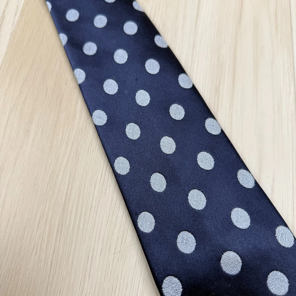 Corbata Tom Ford Para Hombres Azul Marino Gris Tejida Lunares Seda Morera Talla Única Foto 3 de 4