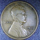 1913 S Lincoln Cent Fine Wheat Penny | Nice Coin RC15