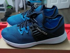 Gently used boys nautica running shoes size 4 blue