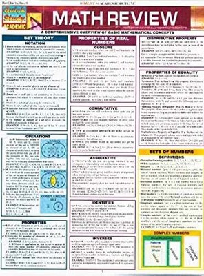 Math Review (Quickstudy Reference - Pamphlet, by BarCharts Inc. - Very Good