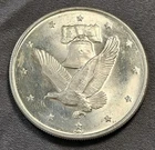 Vintage Silver Round 1 Troy Oz 999 Fine Liberty Bell And Eagle See Pictures