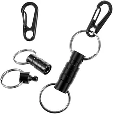 Quick Release Keychain Clip Small Carabiner Detachable Pull Apart Key Ring Holde