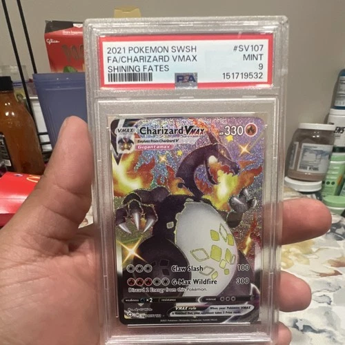 Pokémon Charizard VMAX SV107/SV122 Shining Fates Shiny Vault PSA 9 Holo Full Art